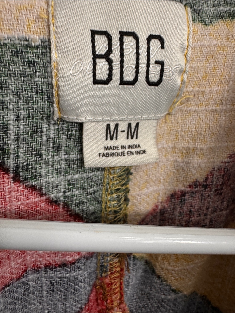 BDG Urban Outfitters Size Medium Brody Flannel Shirt Oversized Patchwork - Picture 3 of 9